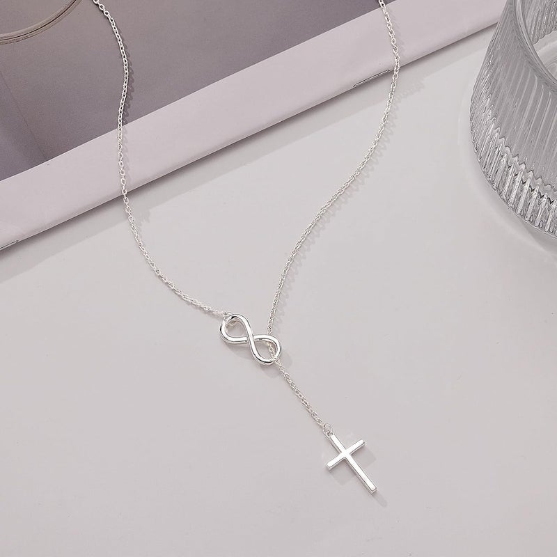 Poxtex Infinity Cross Necklace for Women, Unique Trendy Fahion Cross Jewelry Gifts, Non Tarnish & Waterproof Dainty Simple Gold Cross Pendant, Christian Religious Easter Faith Accessories Jewelry Gifts - Image 5
